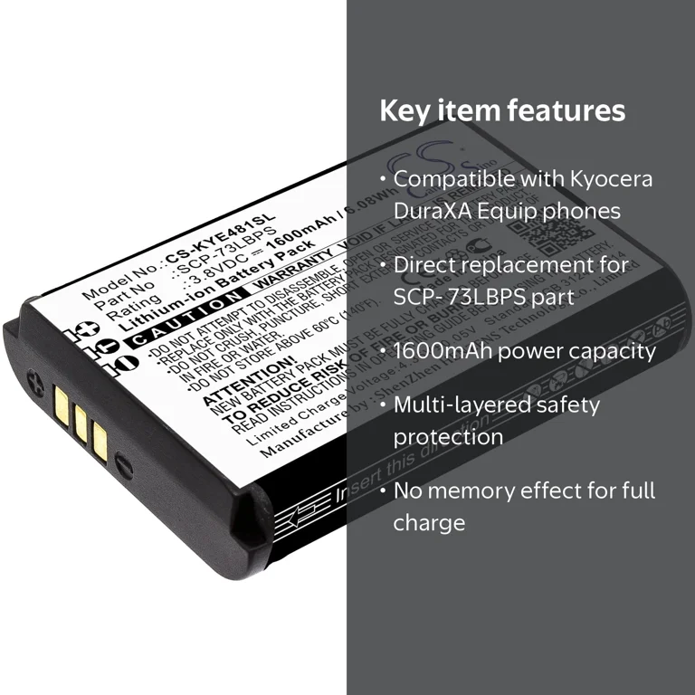 CS Cameron Sino, Replacement Battery, SCP-73LBPS, 1600mAh