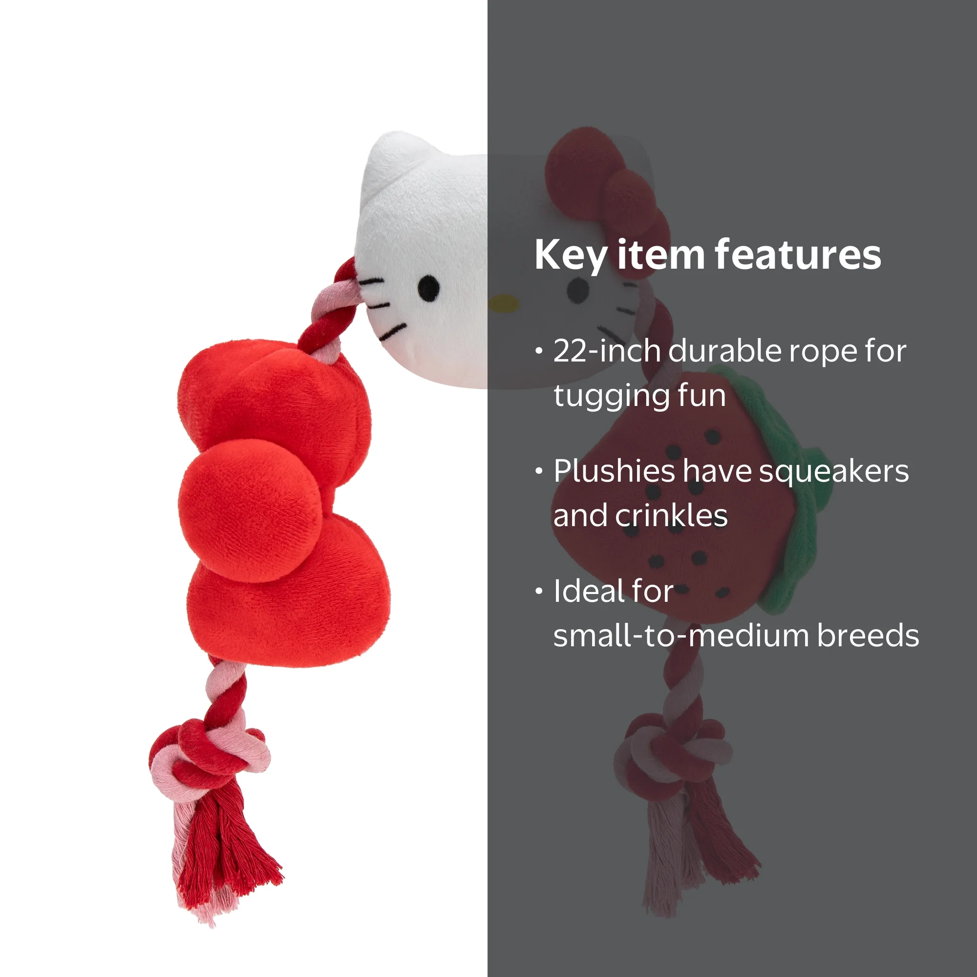 Hello Kitty and Friends Strawberry Bow Plush Rope - 22 i nch