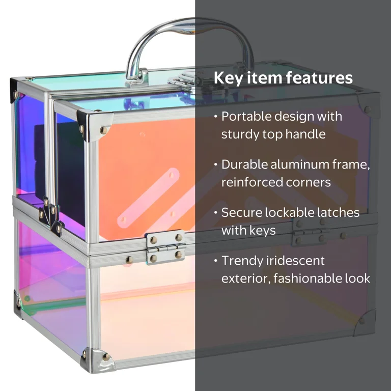 Walmart Train Case Cosmetics Organizer with 4 Trays for Travel