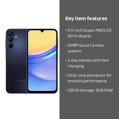 New Samsung Galaxy A15 Mobile with 6.5