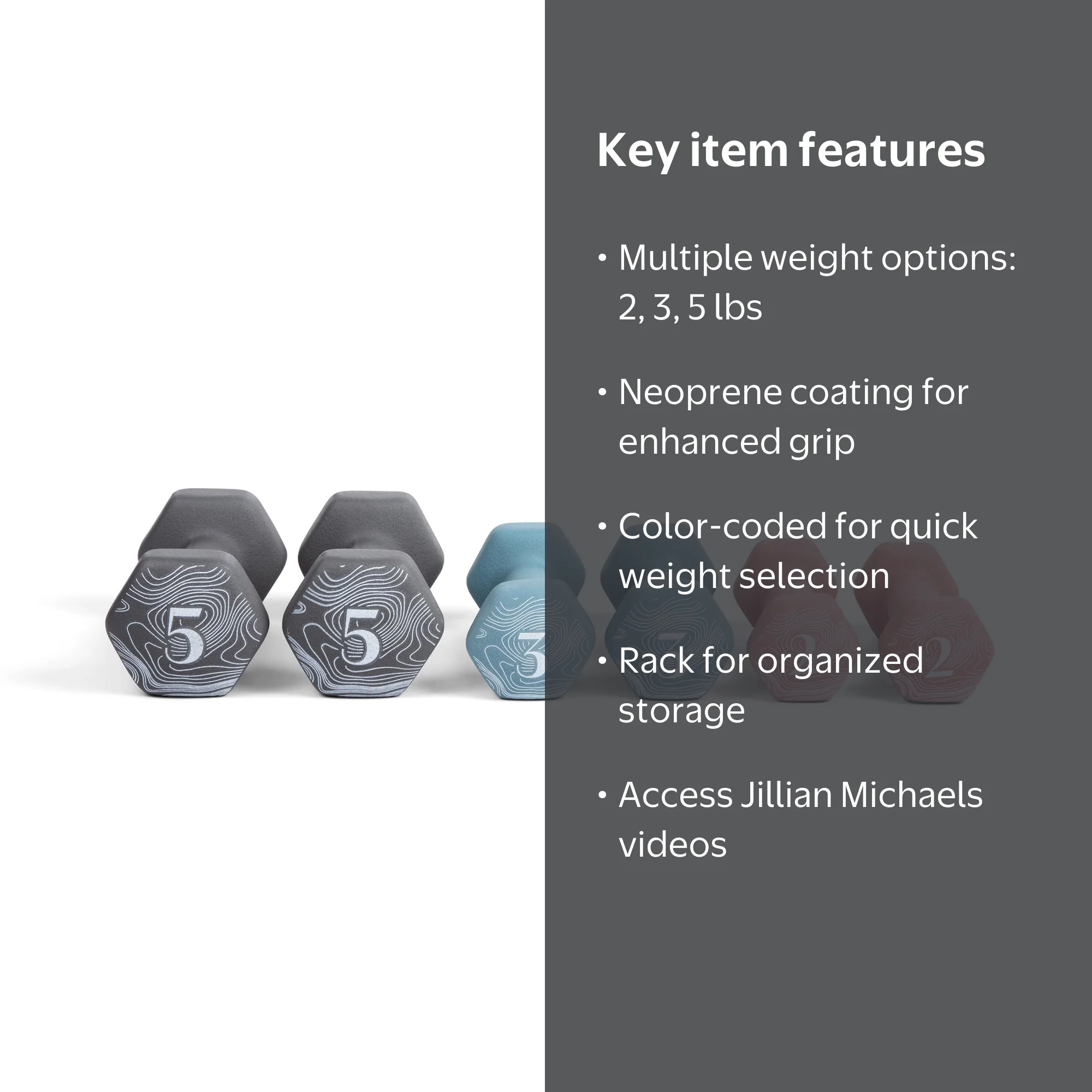 Balance By Jillian Michaels Weight Rack + Dumbbell Set, 2lb 3lb