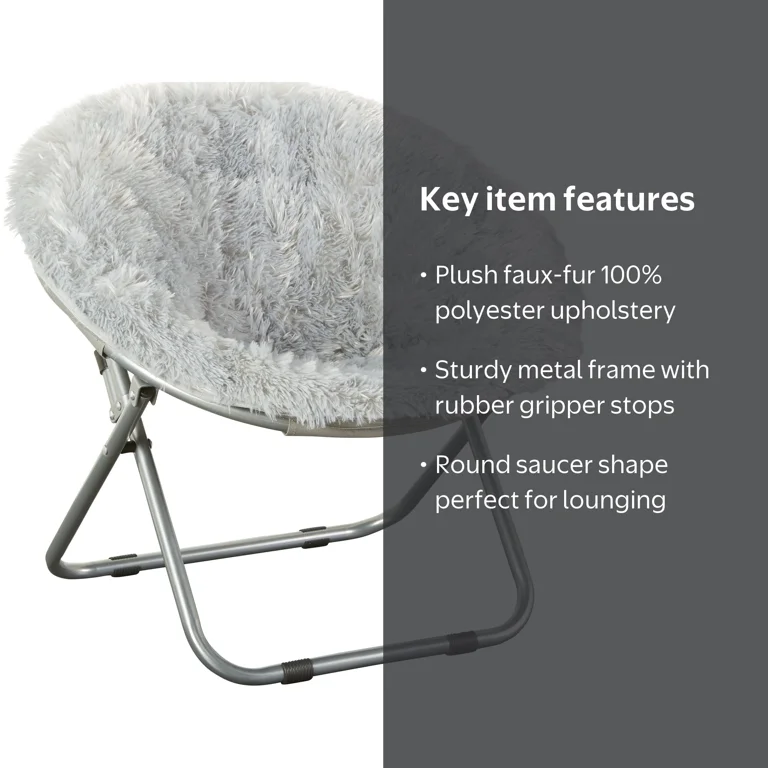 Mainstays Blair Kids Faux-Fur Saucer Chair, Multiple Colors