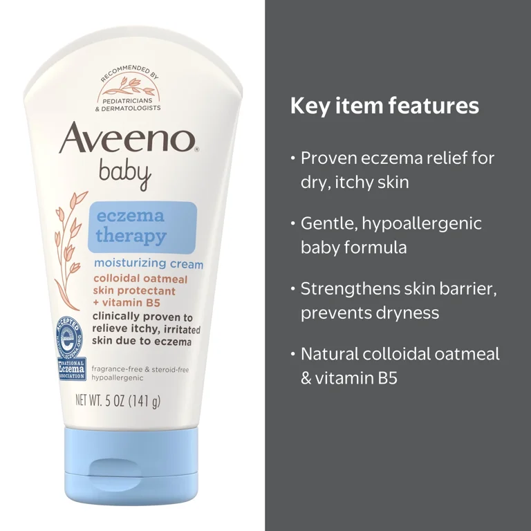 Aveeno, Baby Eczema Therapy Moisturizing Cream, 5 oz, Oatmeal