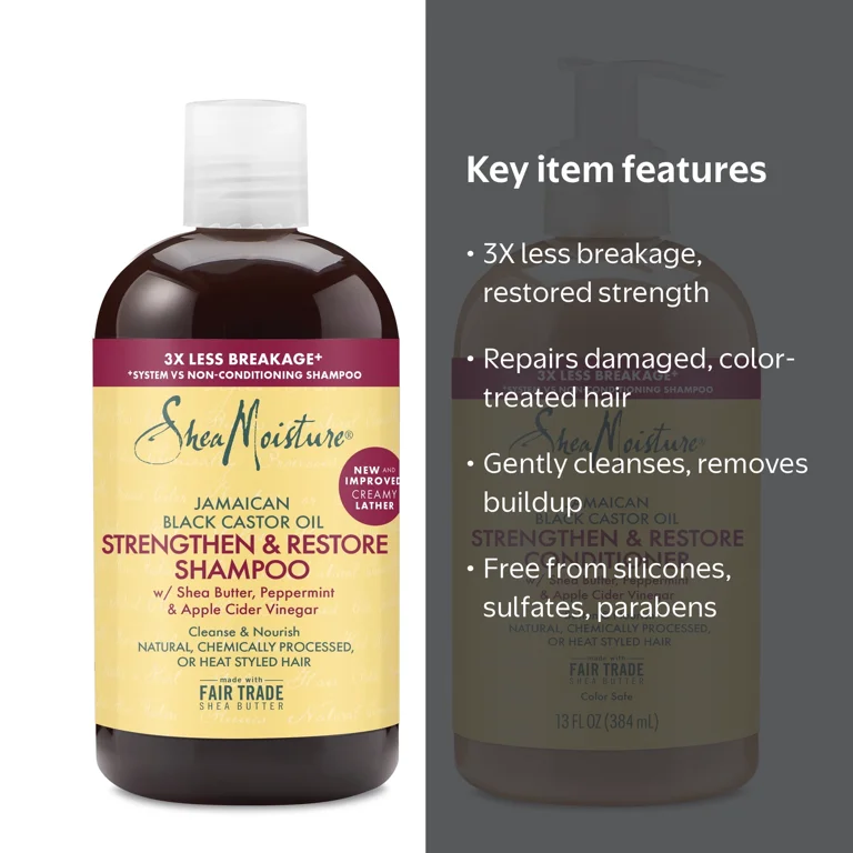 SheaMoisture Jamaican Black Castor Oil Shampoo & Conditioner 13 oz