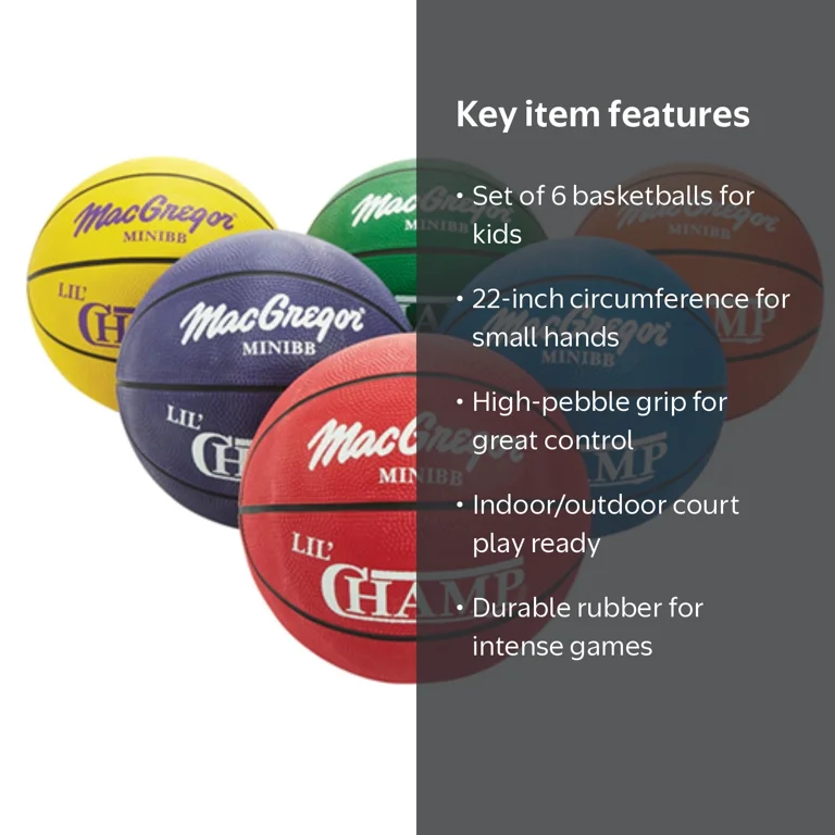 ヘッドライナーズ NBA 未開封 8体セット ロッドマン バークレー他 MacGregor® Recruit 22 in. Indoor/Outdoor Basketball, Set of 6