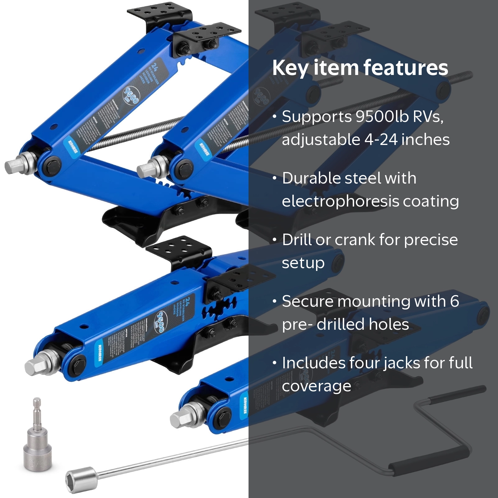 Kohree, RV Stabilizer Support Jack, 9500LB-4Pack, Blue - Walmart.com