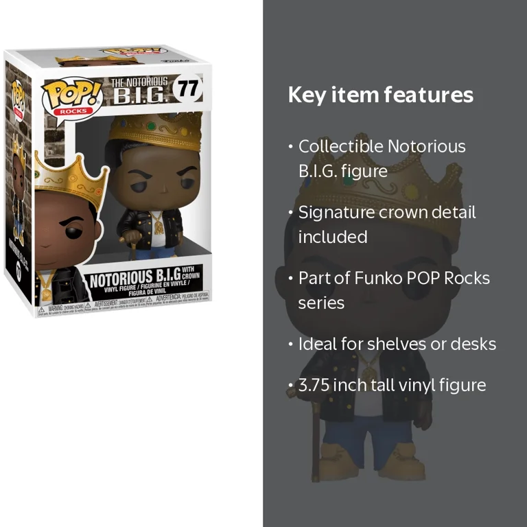 Funko POP Rocks: Notorious B.I.G. w/ Crown - Rap & Hip Hop Music