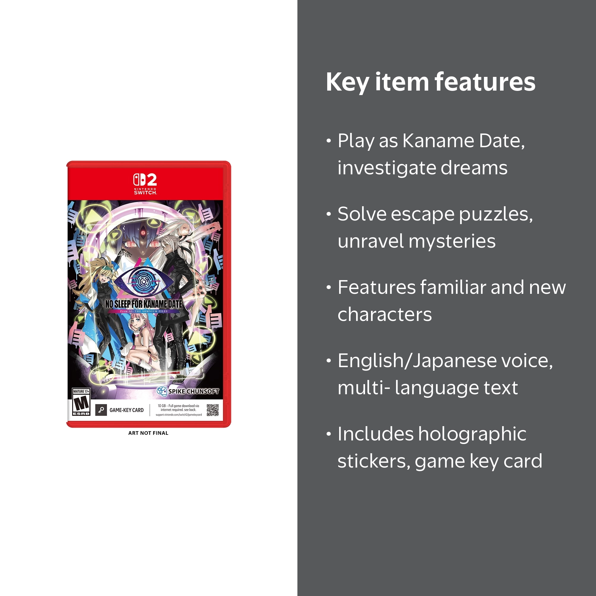 Spike Chunsoft No Sleep For Kaname Date Nintendo Switch 2