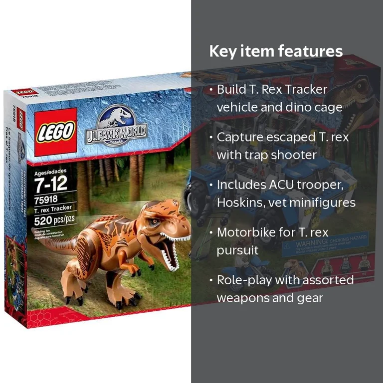 谷平です! Pre-Owned Jurassic World T. Rex Tracker Set LEGO 75918 - Walmart.com