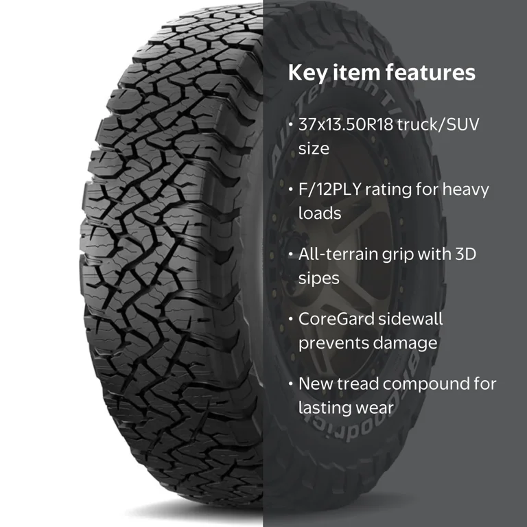 BF Goodrich All-Terrain TA KO3 37X13.50R18 F/12PLY Light Truck
