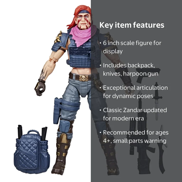 G.I. Joe, Action Figure, #146 Dreadnok Zandar 6‚Äù with