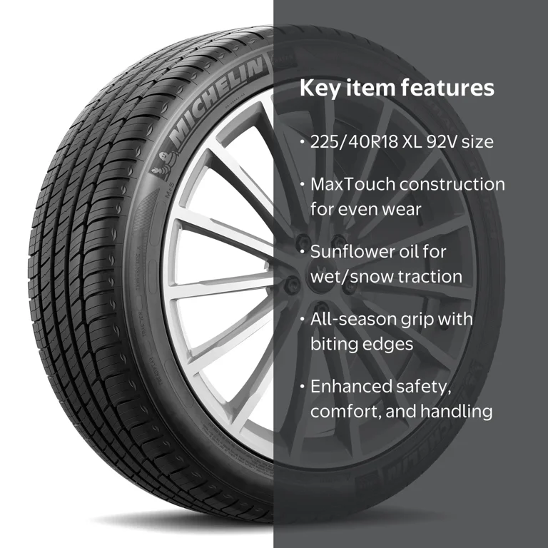 Michelin Primacy MXM4 All-Season Tire, 225/40R18/XL 92V, Enhanced