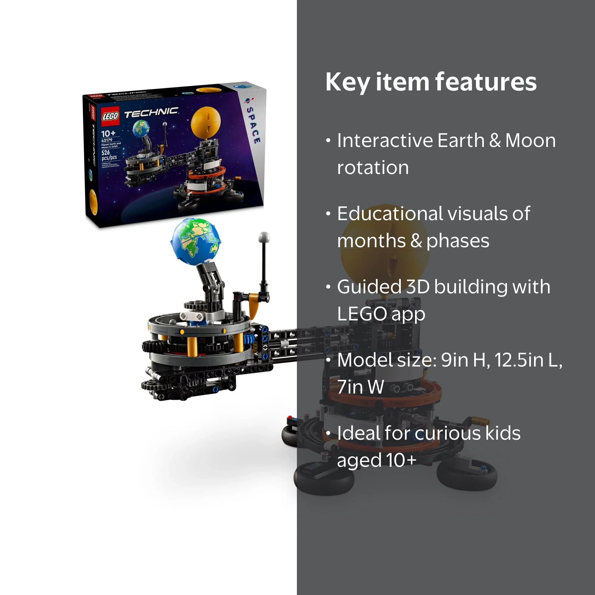 LEGO Technic Space Building Set, 42179, Planet Earth and Moon