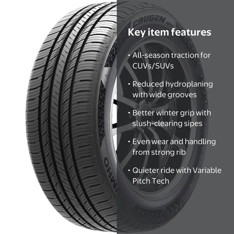Kumho Crugen HP71 225/55R18 98V All-Season SUV/Crossover Tire with
