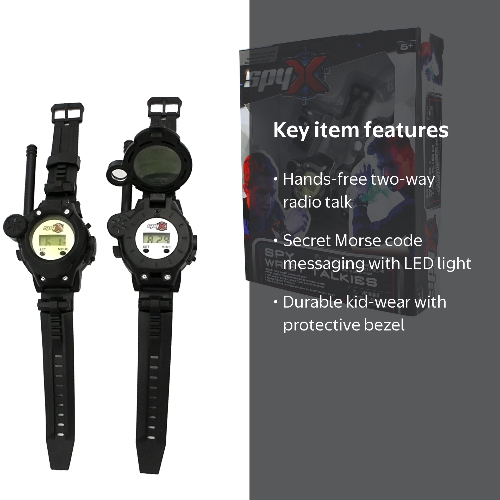 SpyX Spy Wrist Talkies, 8-in-1 Twin Kids Secret Message Watch