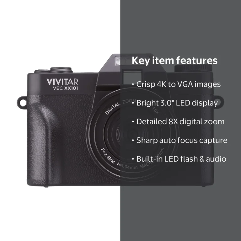 Vivitar 48MP 4K Ultra HD Digital Video Camcorder Camera VEC XX101