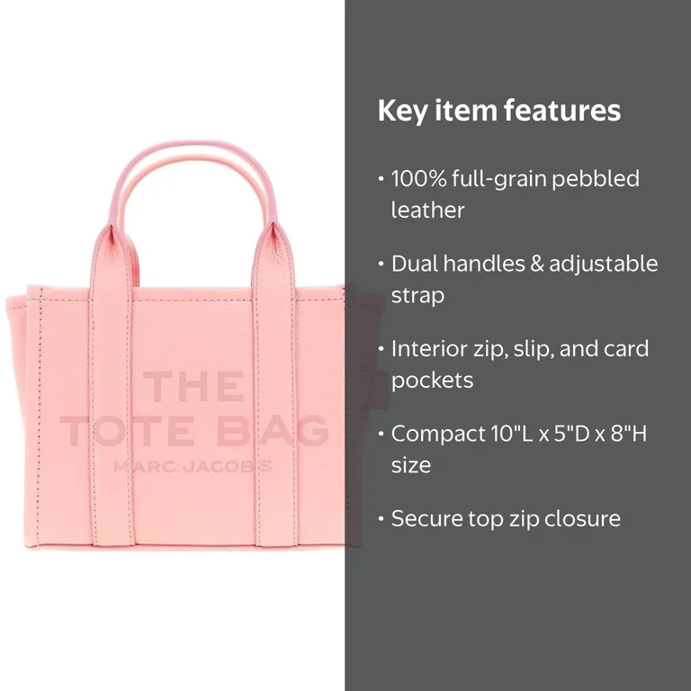 Marc Jacobs Women's Pink The Leather Small Tote Bag Pink - Walmart.com