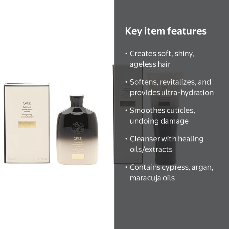 Oribe Gold Lust Shampoo 8.5 oz, Conditioner 6.8 oz, Repair and