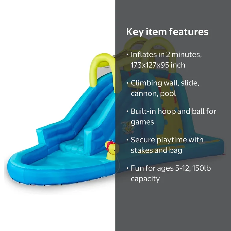 Banzai, Inflatable Water Park, Big Blast, Climbing Wall and Slide