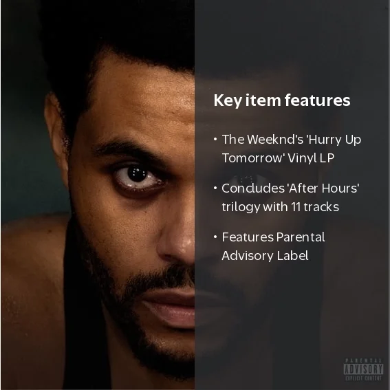 The Weeknd, Vinyl LP, Hurry Up Tomorrow, Parental Advisory Label