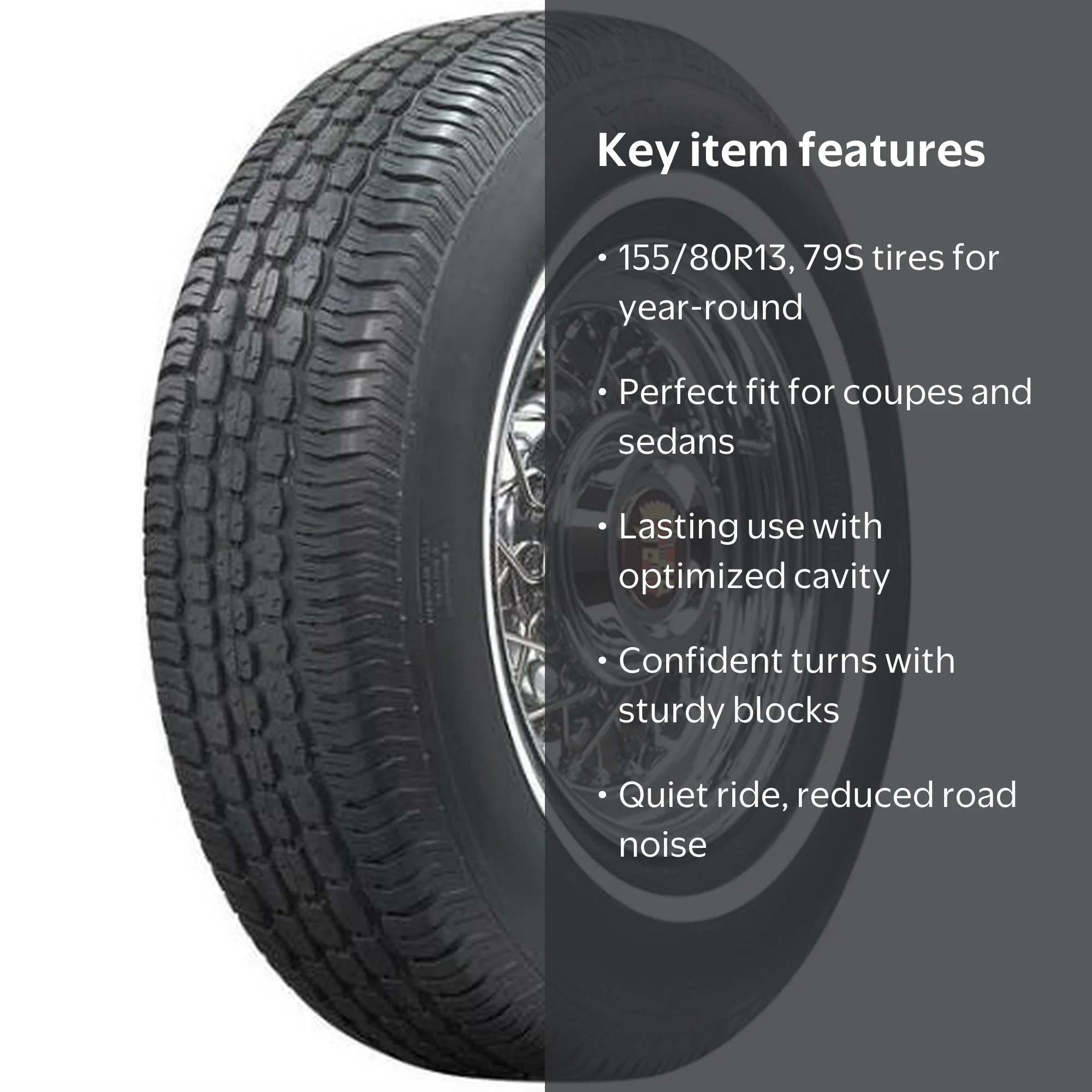 Tornel, Passenger Tire, All Season, 155/80R13, Black Sidewall