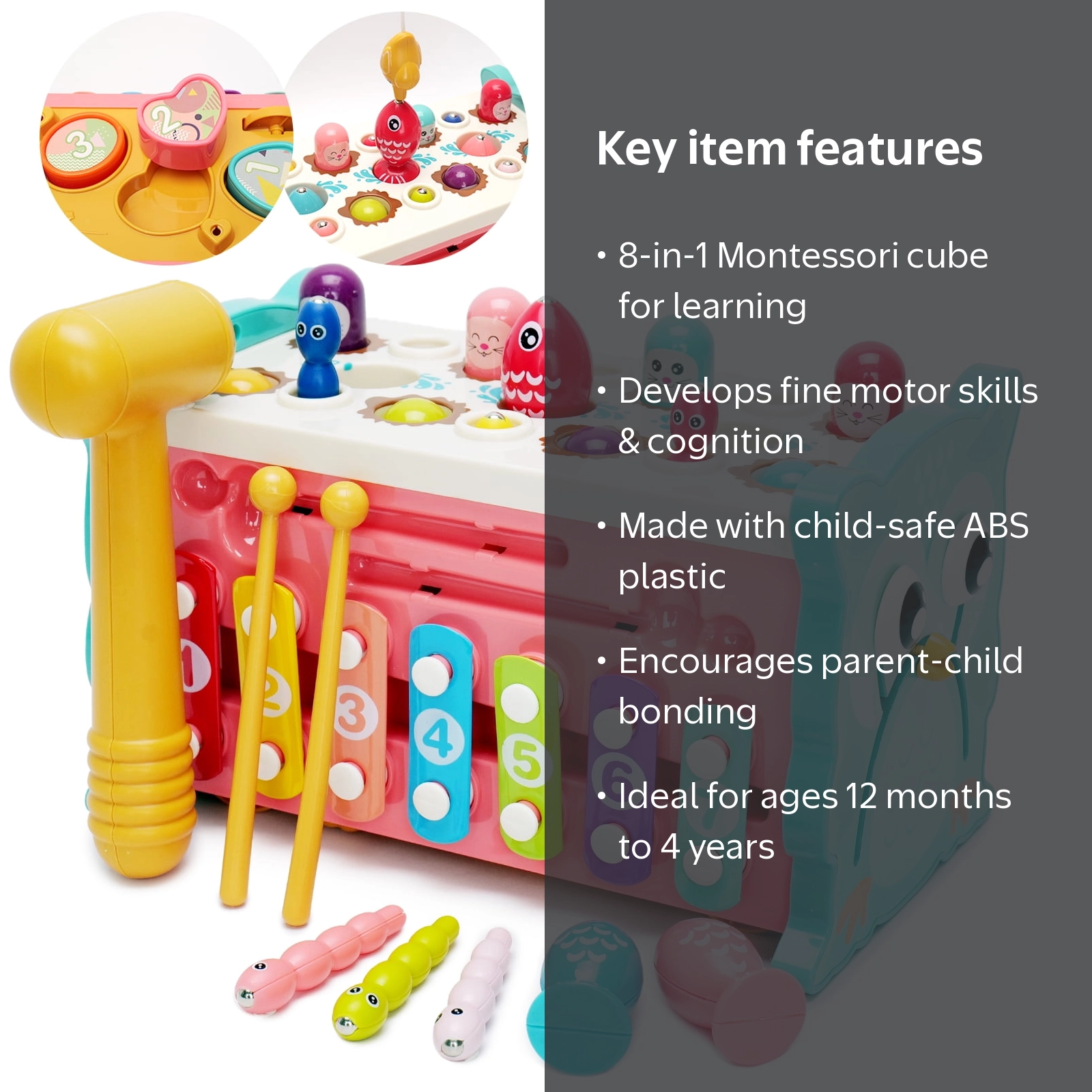 ORFELD Montessori Learning Toys 8 in 1 Baby Sensory Toys Toddler