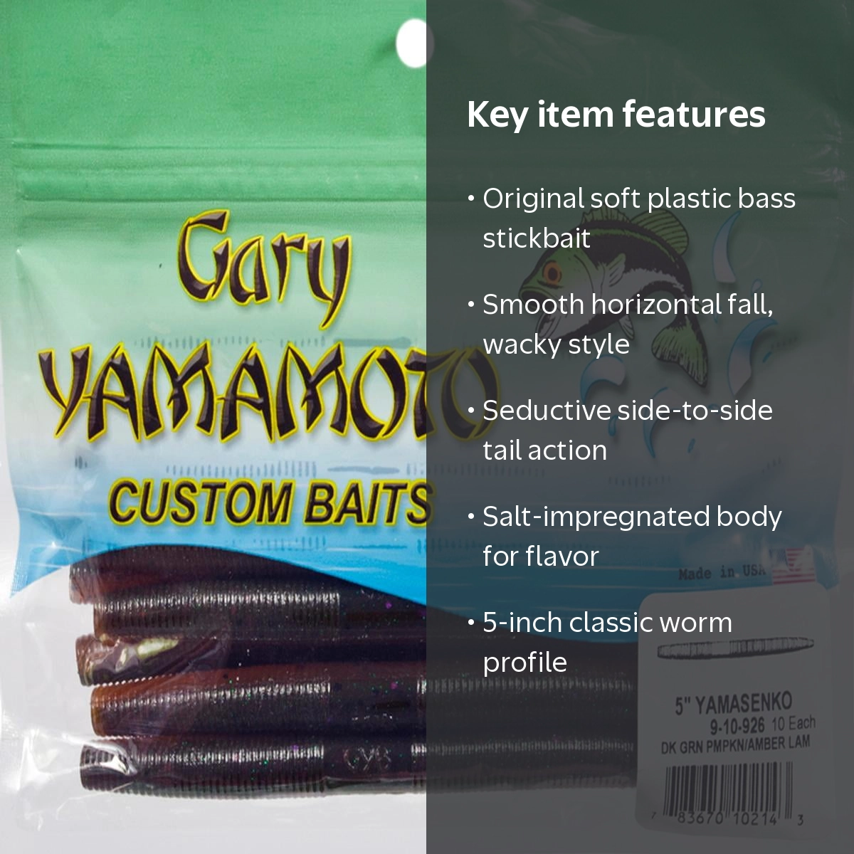 Gary Yamamoto Custom Baits 5 In. Senko - Walmart.com