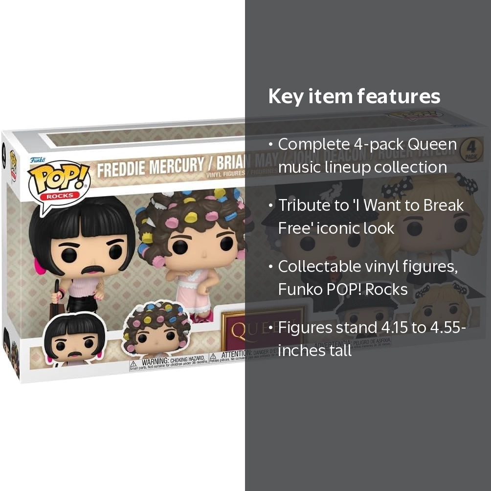Funko, Rocks Queen Freddie Mercury, I Want to Break Free, 4-Pack