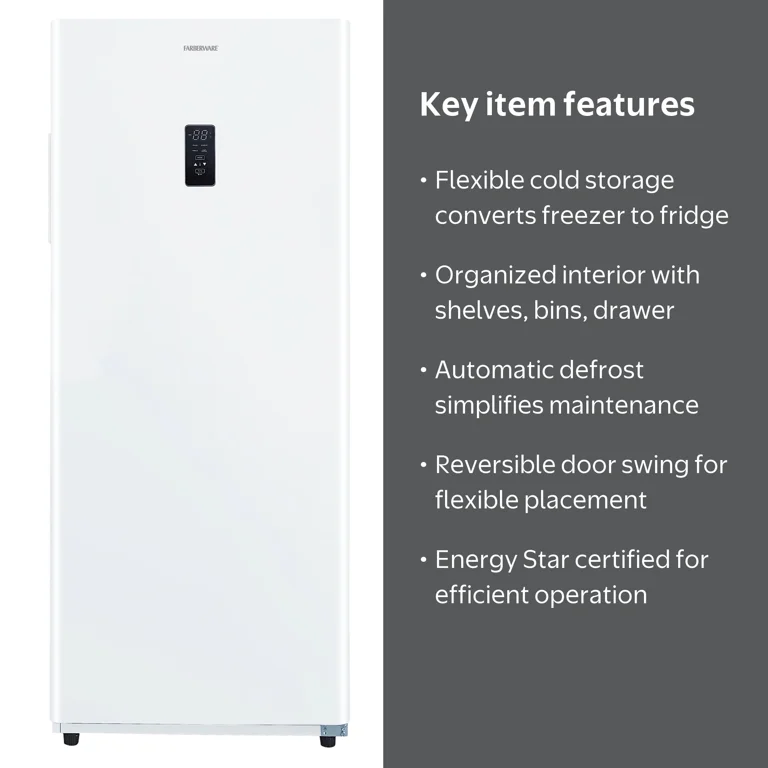 Farberware 17 cu. ft. Upright Convertible Freezer/Refrigerator
