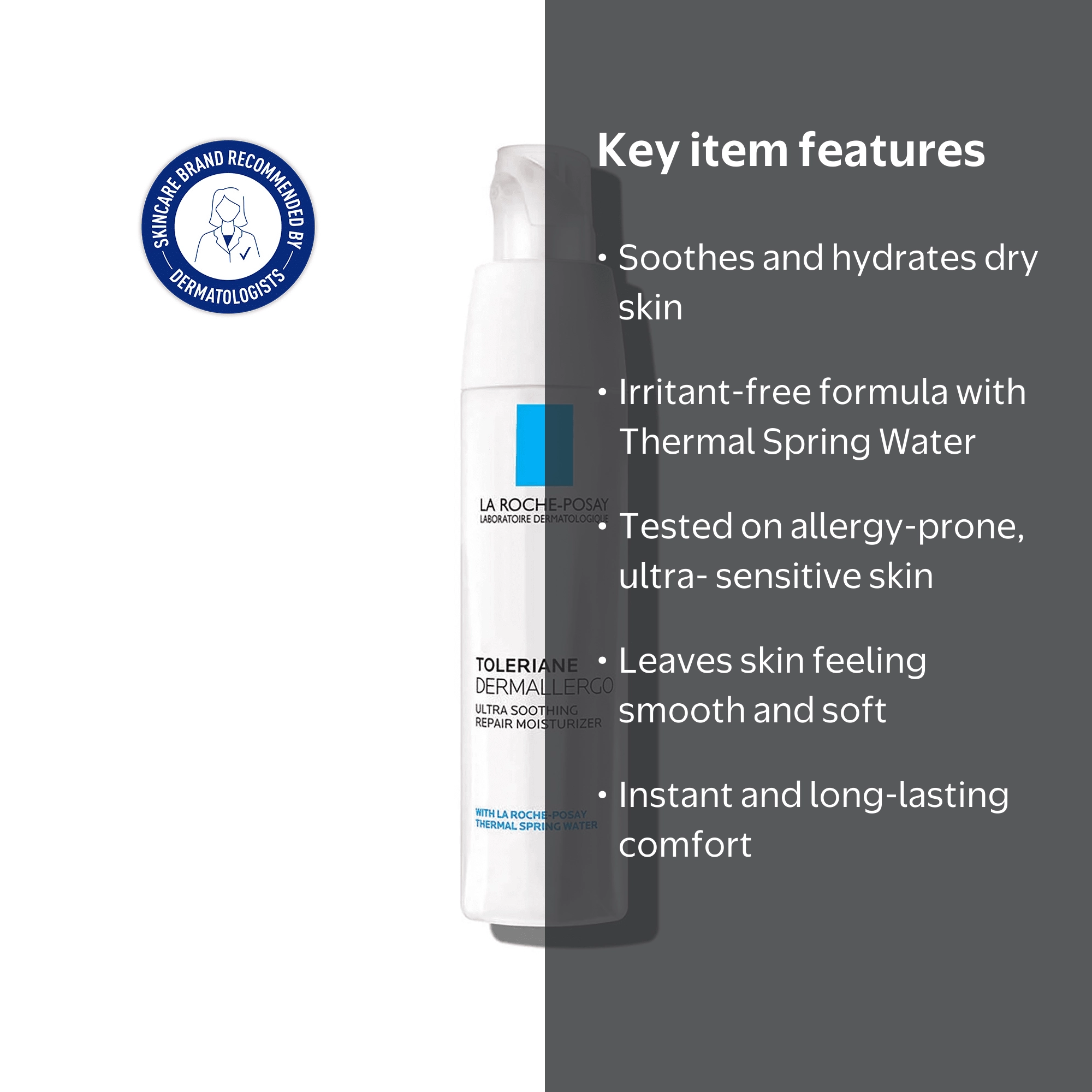 La Roche-Posay Toleriane Ultra Sensitive Face Moisturizer, 1.35 fl