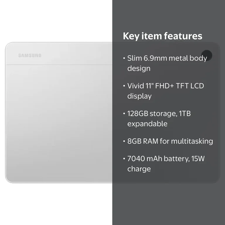 Samsung Galaxy Tab A9+ 11'' Silver 8GB RAM 128GB Storage WiFi