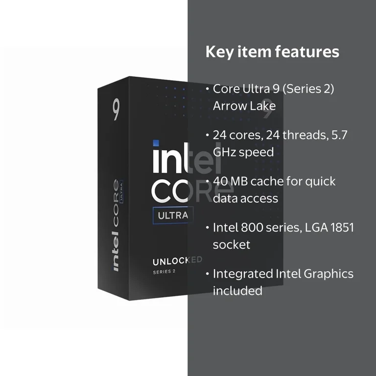 Intel, Desktop Processor, Core Ultra 9 285K, 24-Core (8P+16E