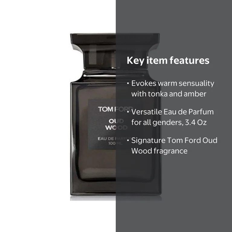 Tom Ford Oud Wood Eau de Parfum Spray, 3.4 Oz, Oud, Sandalwood