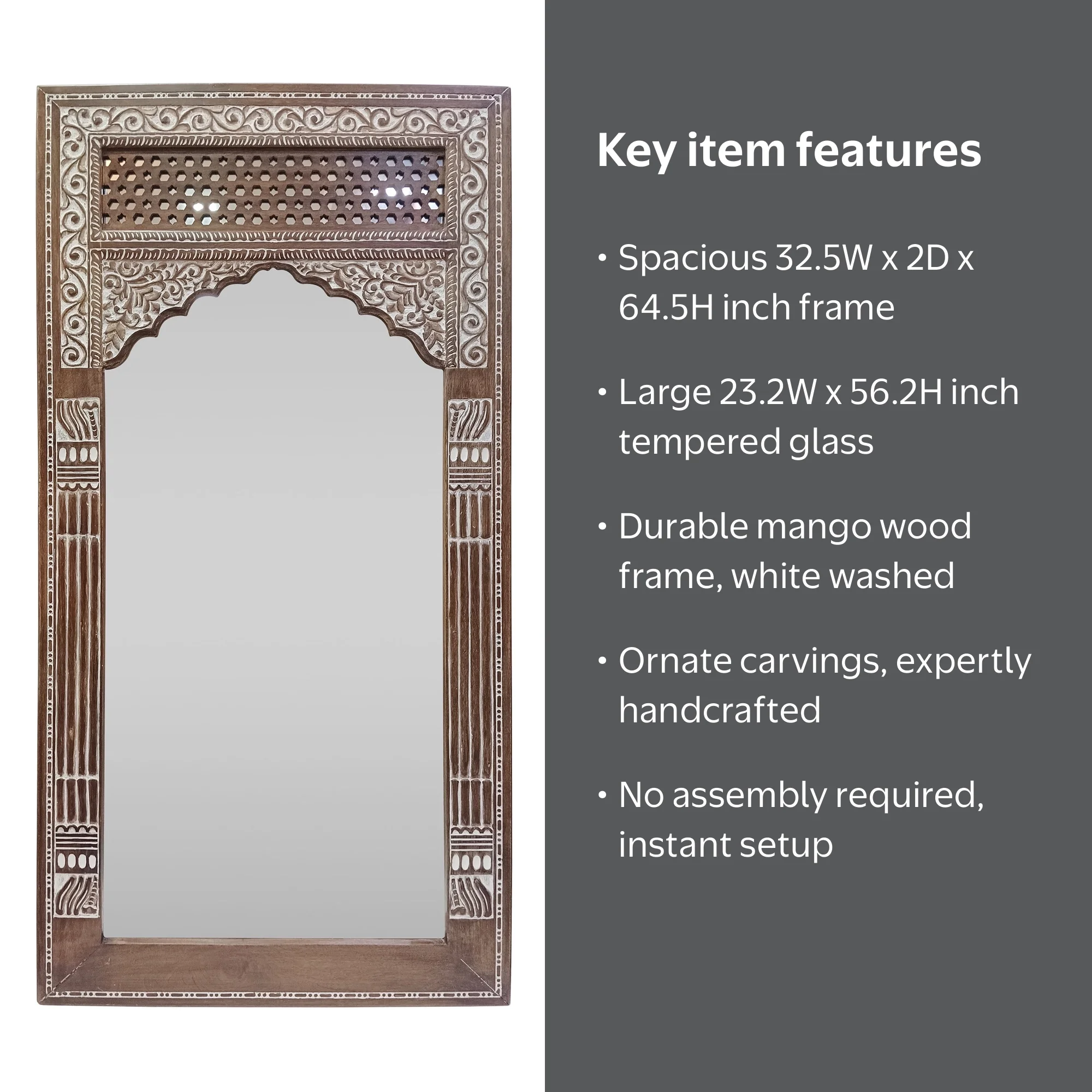 Wyola Traditional Handcrafted Mango Wood Carved Full Length