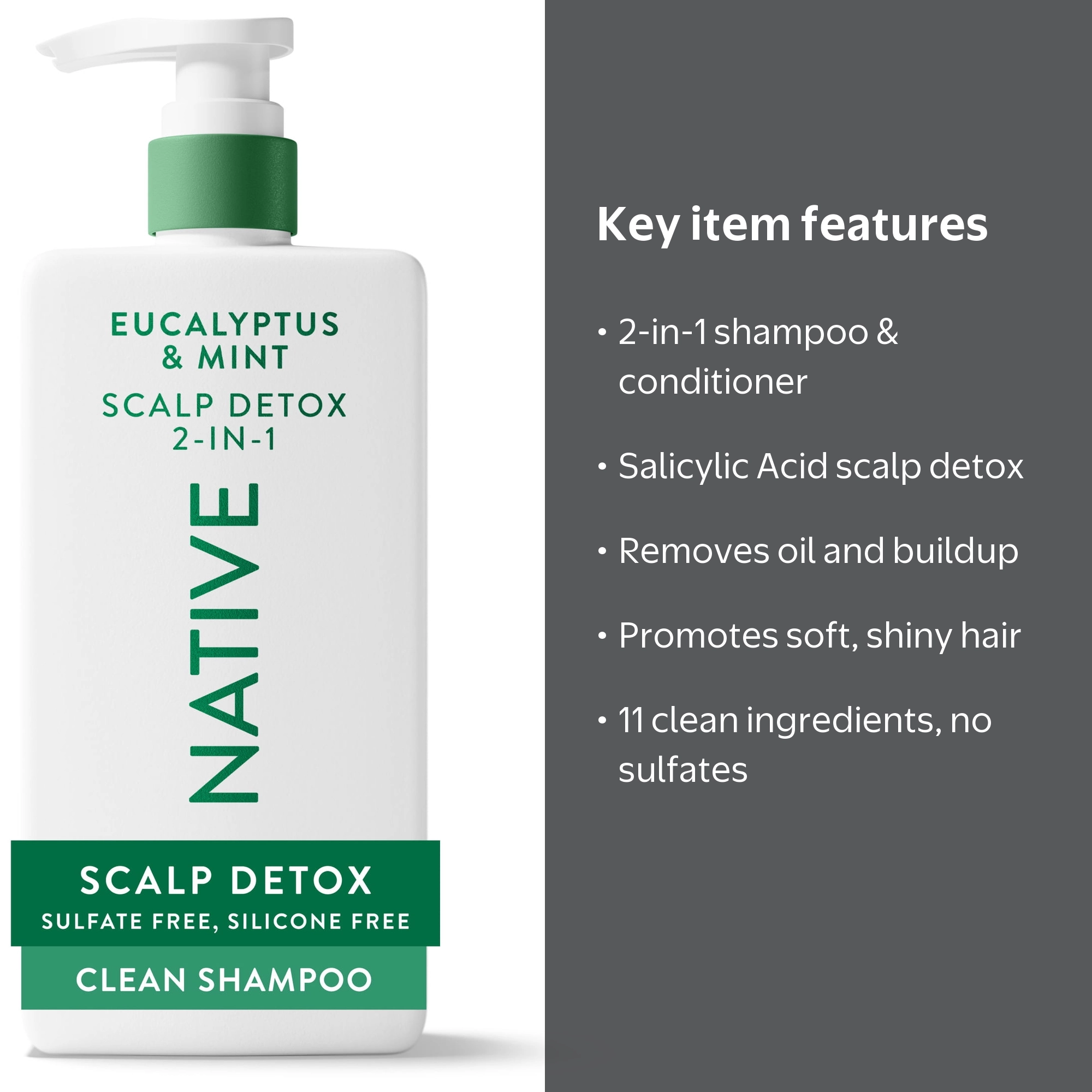 Native Scalp Detox Eucalyptus and Mint 2 in 1 Shampoo and