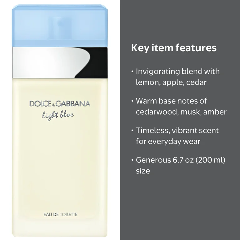 Dolce & Gabbana Light Blue Eau De Toilette Spray, 200 ml 6.7 oz