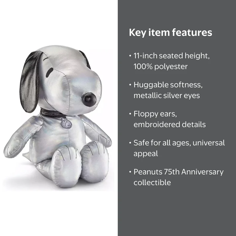スヌピー　K 22 Kohls Cares Peanuts 75th Anniversary Snoopy Plush (Metallic) 11