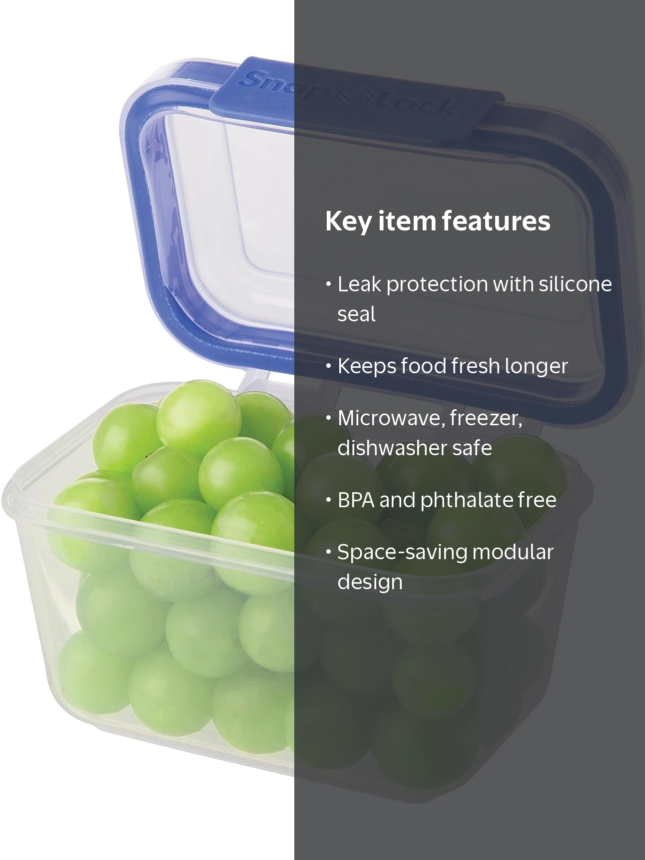 SnapLock by Progressive, Food Storage Container, 2 cup, Leakproof