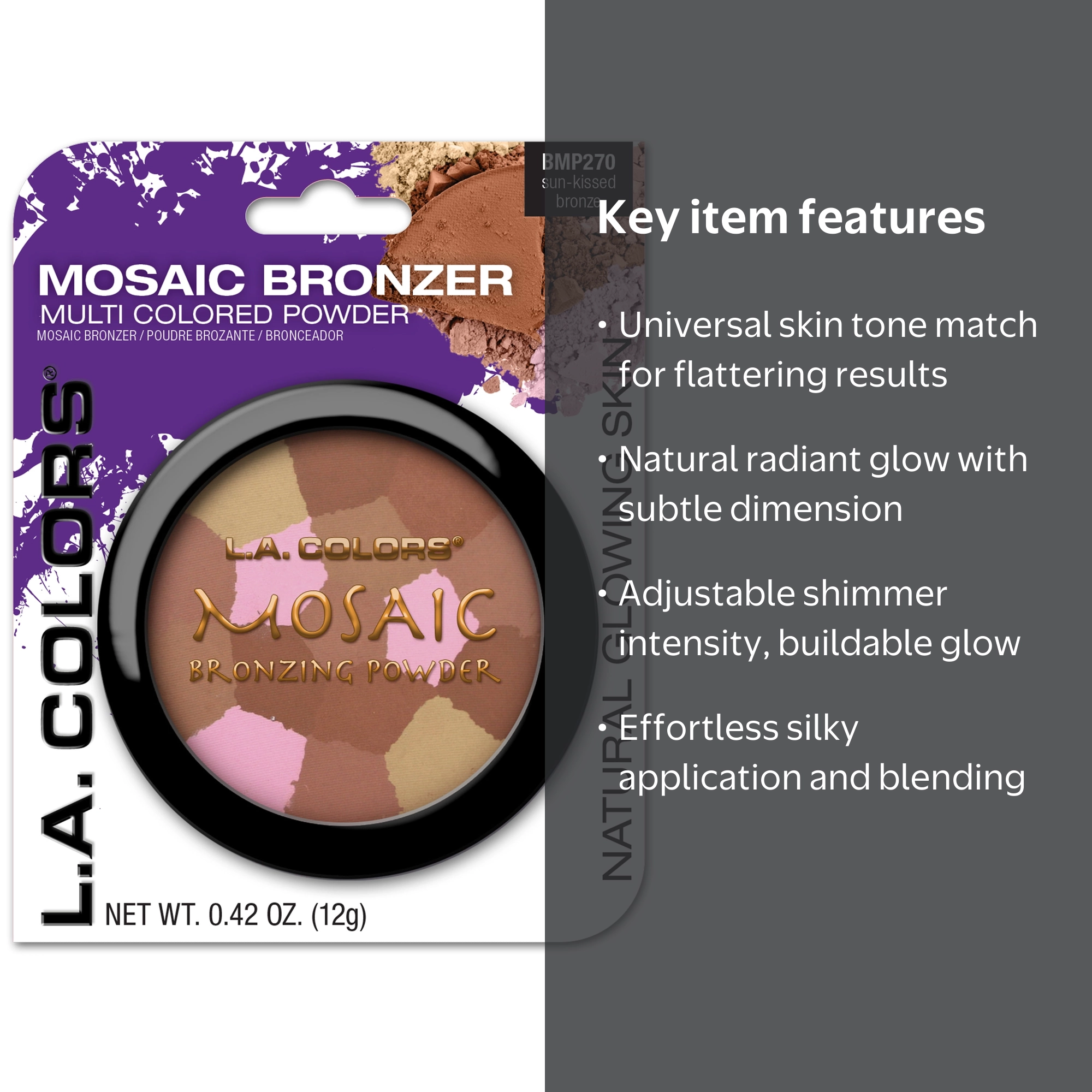 L.A. COLORS Mosaic Silky-Soft Illuminating Bronzer, Highlighter