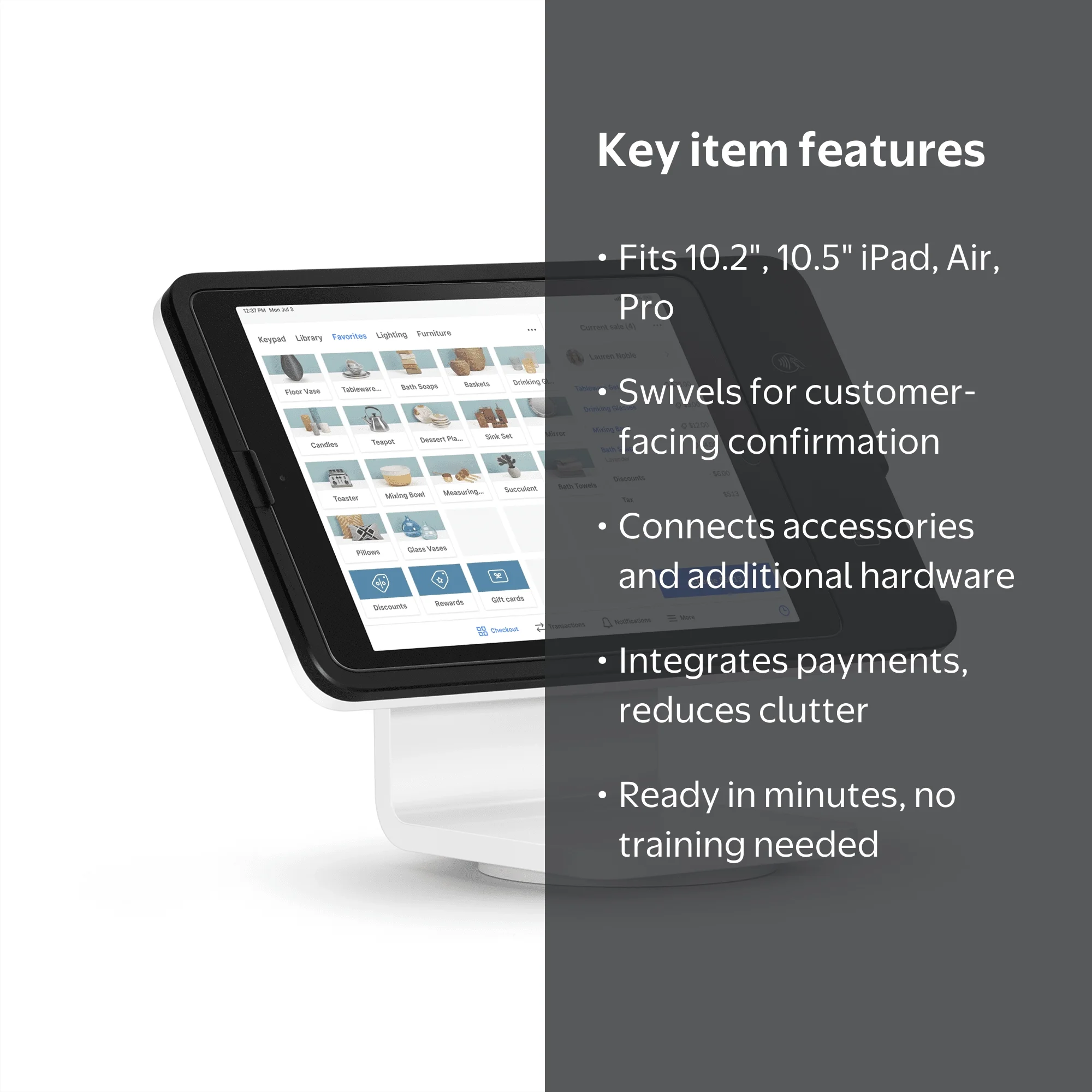 Square POS Stand for iPad - Apple Register, Compatible with 2nd
