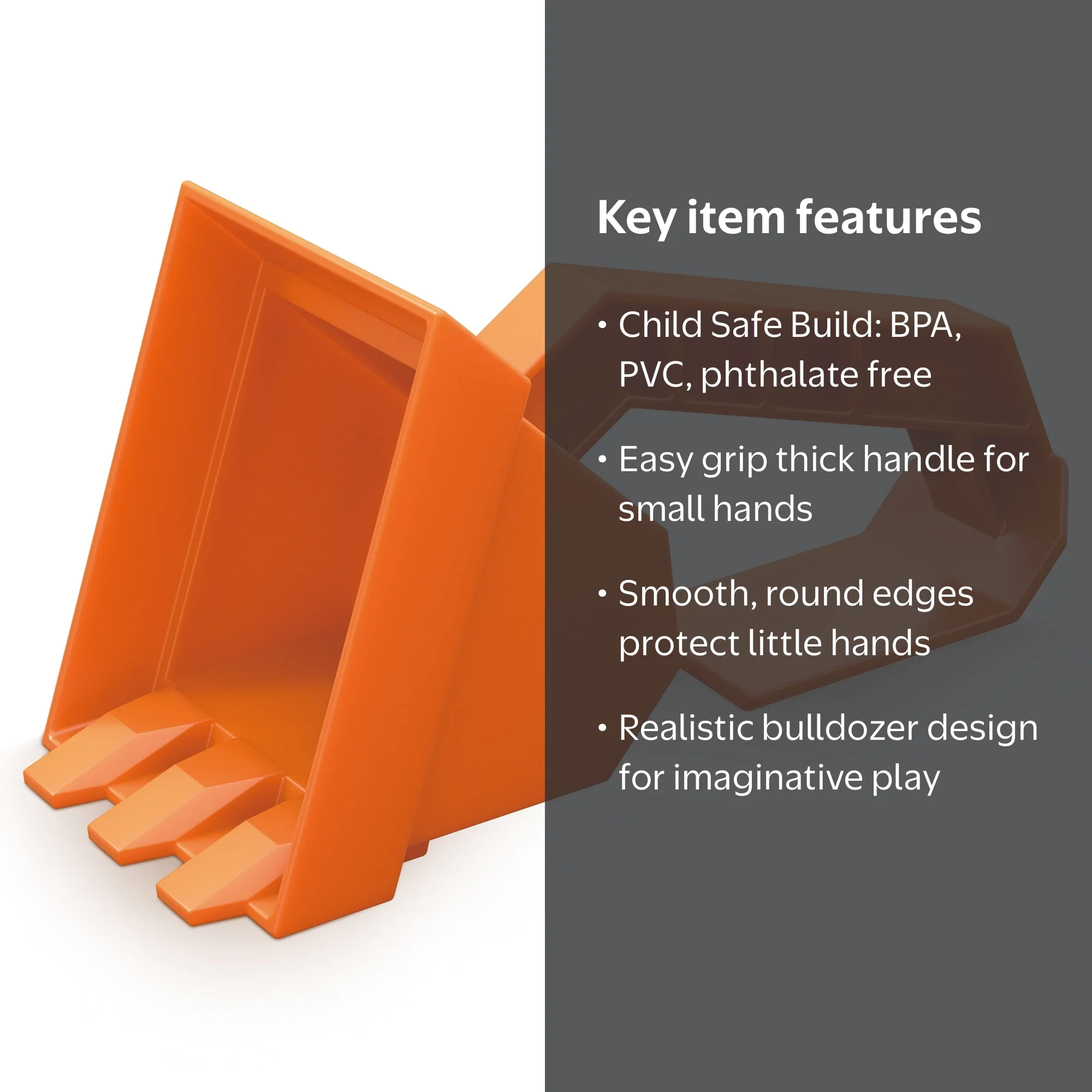 Hape: Bulldozer Shovel - Orange - Beach Construction Toy, Scoop
