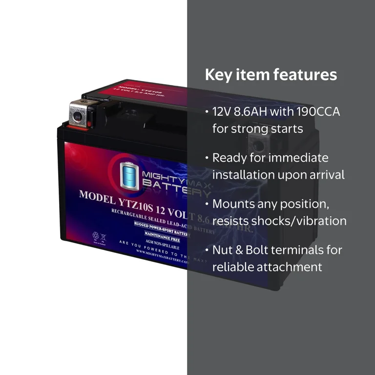 YTZ10S 12V 8.6AH Battery for Suzuki GSXR 600, 750, 1000 - Walmart.com