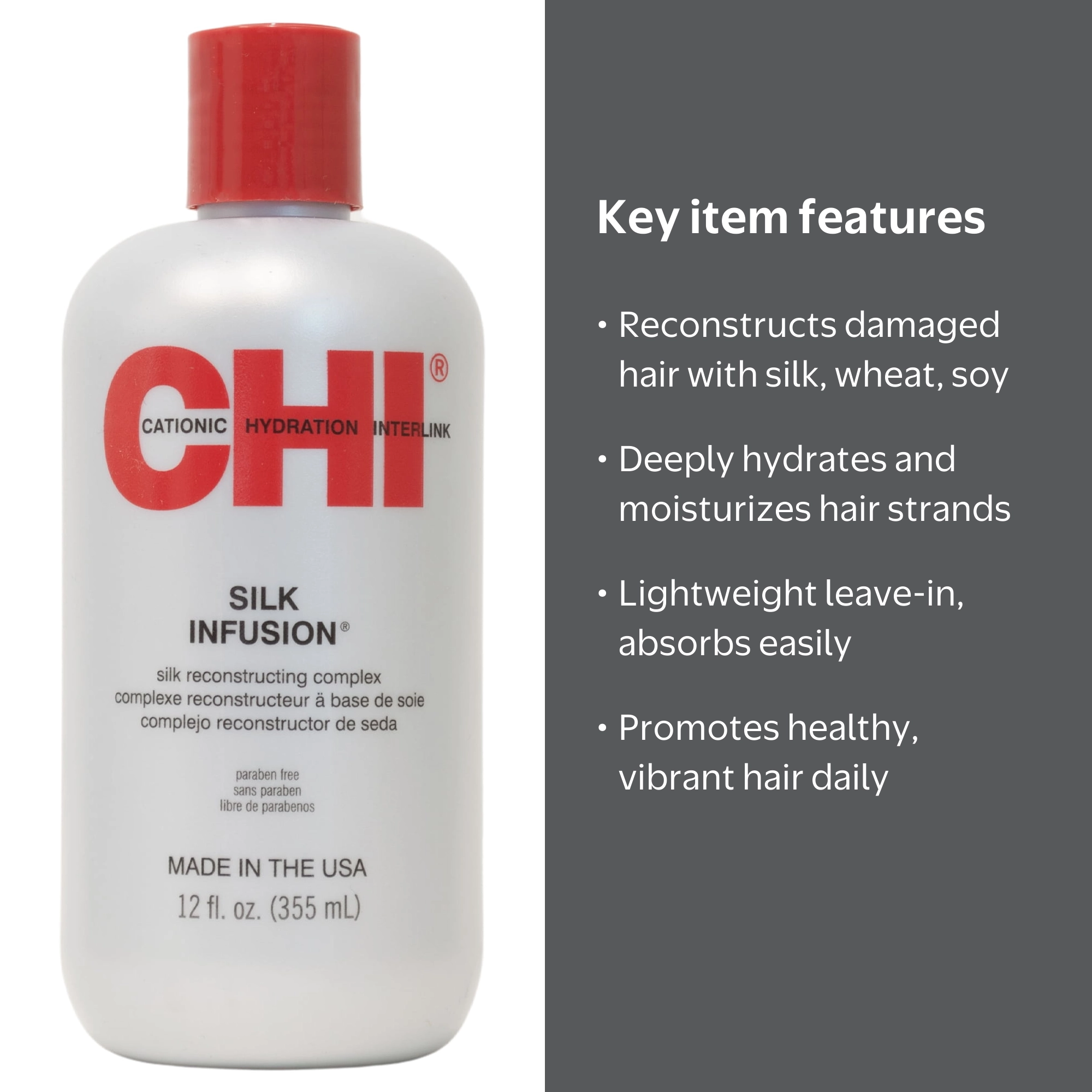 CHI Silk Infusion 12 oz - Hair Shine & Thermal Protectant