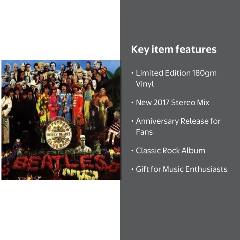 The Beatles - Sgt Pepper's LP (2017 Stereo Mix) - Vinyl - Walmart.com