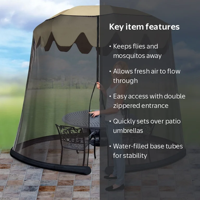 best patio umbrella screen Mesh Screen,Canopy Umbrella Net,Adjustable Bug Accessory,Outdoor Offset Umbrellas Screen,for Almost Outdoor Market Table Umbrellas Cantilever Offset Hanging Umbrella,Black : Patio, Lawn & Garden This zippered netting enclosure provides a layer of fabric for protection Umbrella Screens in Patio Umbrella