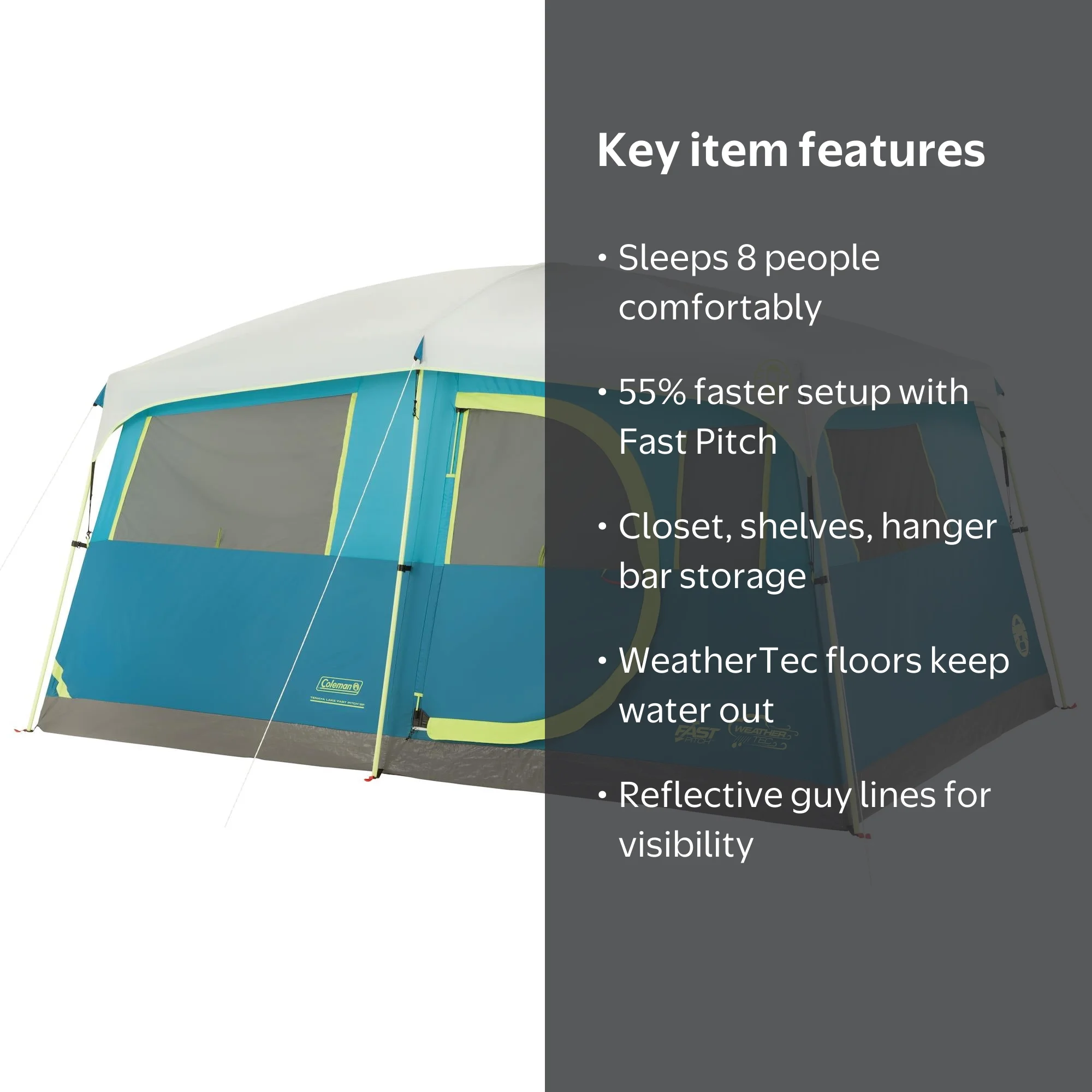 Coleman, Tent, Tenaya Lake™ Fast Pitch™ 8-Person Cabin with Closet