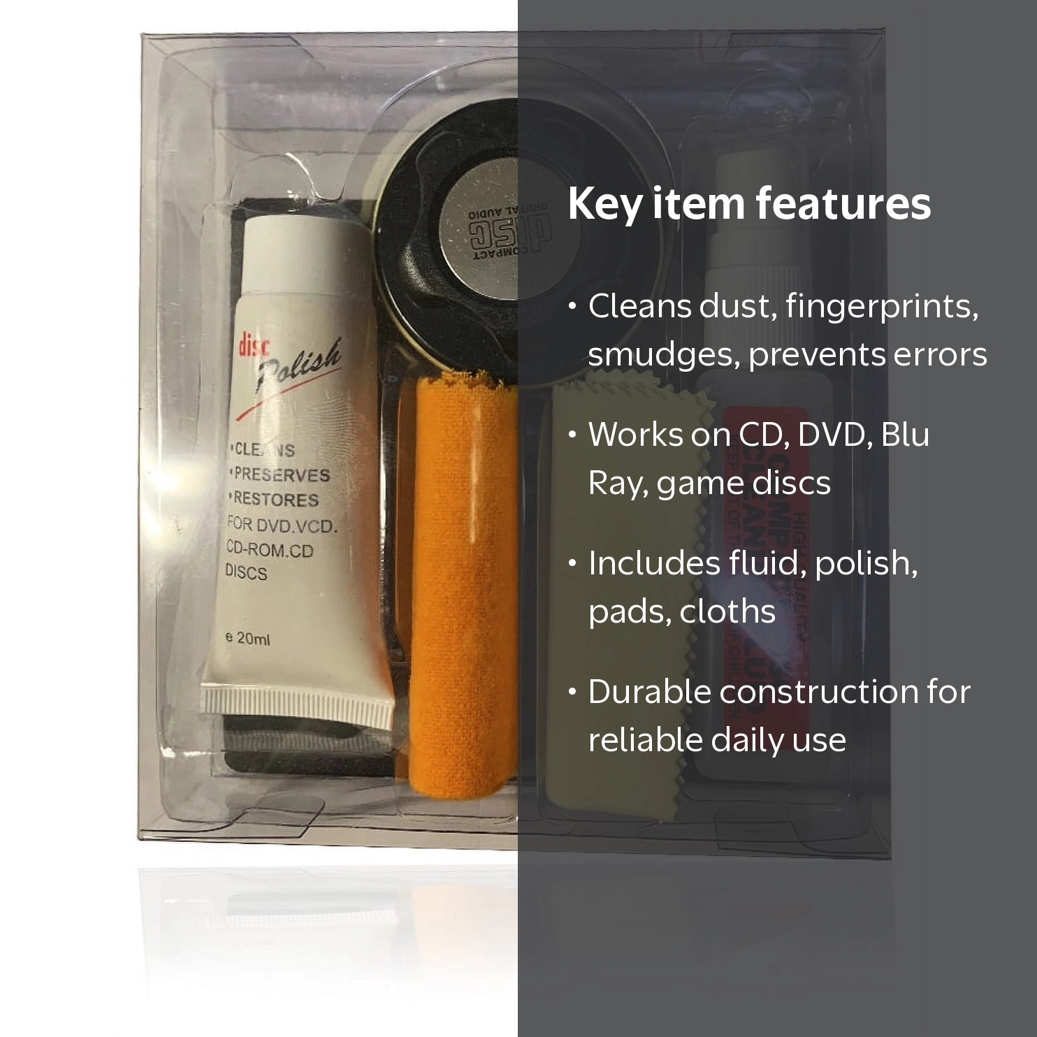 Disc Scratch Repair & Cleaning Kit for CD, DVD, Blu Ray, VCD