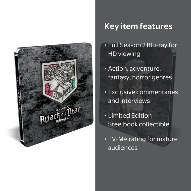 Attack on Titan: Season 2 Complete Steelbook (Blu-ray) CrunchyRoll