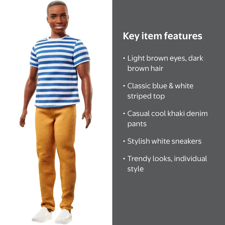 Ken Fashionistas Doll 5 Super Stripes - Broad - Walmart.com