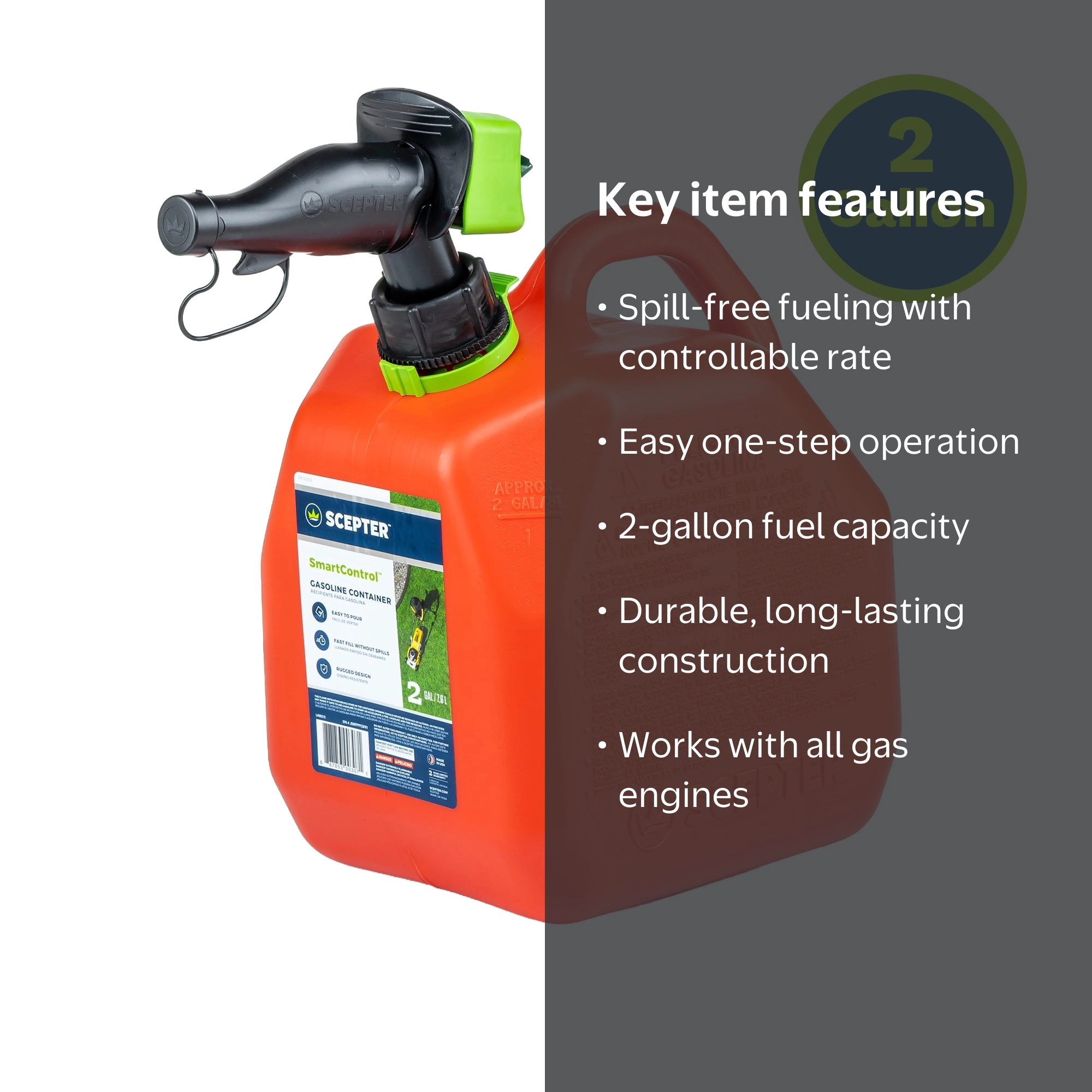 KABAJIN　カバジン　7か国　CD7＋2 テキスト付 Scepter 2 Gallon SmartControl Gas Can, Spill-proof Design, Red, 14